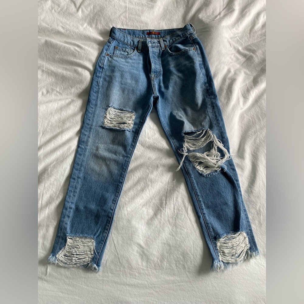 7 for all mankind size 25 ripped jeans